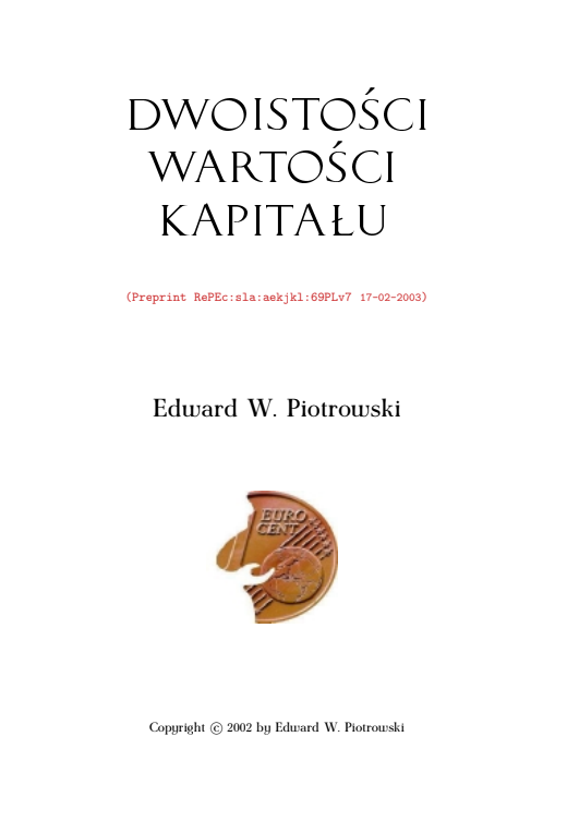 Cover of Dwoistości Wartości Kapitalu